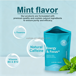 Caramelos Energéticos y <span class=keywords><strong>para</strong></span> la Concentración con Cafeína Natural, L-Teanina y Vitaminas B, Caramelos Comprimidos de Menta, Suplemento <span class=keywords><strong>para</strong></span> la Concentración, OEM - Product Image 1