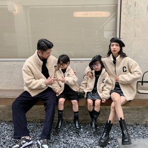 Chaqueta <span class=keywords><strong>de</strong></span> lana para madre e <span class=keywords><strong>hija</strong></span>, moda <span class=keywords><strong>de</strong></span> alta calidad, trajes <span class=keywords><strong>a</strong></span> juego familiares, chaqueta bordada con letras, Invierno - Product Image 5