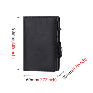 CASEKEY Luxury 100% Genuine Leather Pop up <b>Wallets</b> Bi Fold Purse Vintage Crazy Horse Minimalist Slim Slide Card <b>Holder</b> for Men - Product Image 3