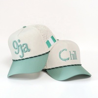 Gorra Deportiva Impermeable Personalizable de 5 Paneles, Gorras de Golf de Alta Calidad con Logotipo Bordado en 3D de Dos Tonos y Cuerda