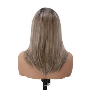 Perruques synthétiques Gladys Ombre Noir Blond Haute Température 16 pouces 13*3 Perruque à dentelle transparente Pré-épilée Cheveux naturels - Product Image 2