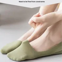 Chaussettes invisibles antidérapantes pour femmes, coupe basse, imprimées, décontractées, printemps-été, semelle en coton, design fin et élégant