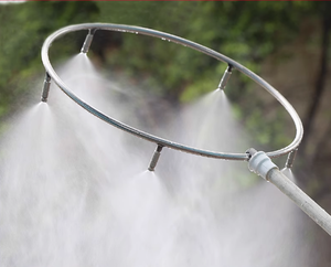 Outdoor Cooling Fan Steel Bocal Fan Umidificador Ring Fog Machine Pátio para Controle de Umidade Jardim Pátio - Product Image 6