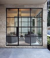 Puerta Francesa de Acero con Marco Delgado para Proyecto de Villa, Ideal para Jardín/Patio