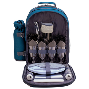 Sac isotherme portable pour 4 personnes, idéal pour le camping, les voyages et les pique-niques, ensemble complet personnalisable, réutilisable, avec poignée de transport et bandoulière tendance - Product Image 1