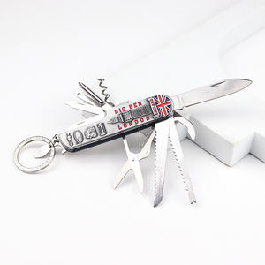 Venta al por mayor Logotipo de recuerdo personalizado cuchillo de camping multiherramienta propósito de acero inoxidable metal artesanía cuchillo de bolsillo - Product Image 2