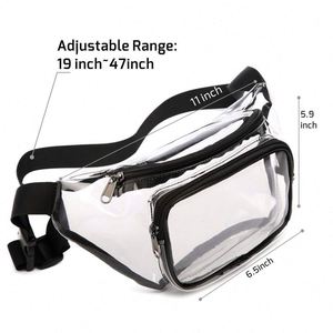 Sac banane transparent en PVC imperméable avec logo personnalisé, tendance et idéal pour l'extérieur, pour femmes et hommes – Grande vente - Product Image 2