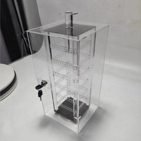 Display Akrilik Putar Modern untuk Perhiasan Anting dengan Kunci dan Gembok, Mudah Dipasang untuk Meja/Meja Kerja