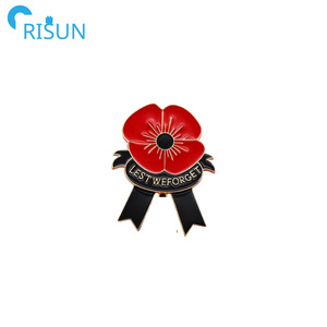 เข็มกลัดเคลือบรูปดอกป๊อปปี้กลิตเตอร์เข็มกลัดที่ระลึกของราชวงศ์แคนาดาโลโก้ตามสั่ง - Product Image 2