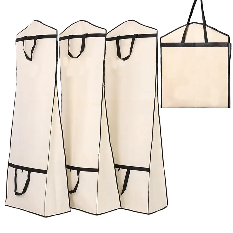 Non Woven Gown Cover Suit Garment Bag custom Fashionable Printed Nonwoven Folding Luxury Wedding Dress Dust Cover Bag