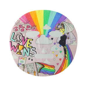 Y154-16 Masque facial en feuille de fibre végétale à motif personnalisé « Love Wins » avec impression de personnage de dessin animé animal amusant pour le <span class=keywords><strong>soin</strong></span> de la peau - Product Image 1