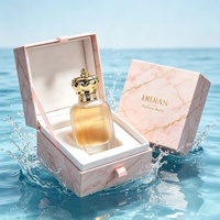 Flacon de parfum en verre givré rectangulaire épais personnalisé avec impression UV, 50 ml, 100 ml, flacon de parfum vide de luxe avec boîte d'emballage