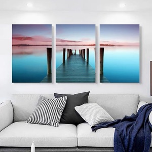 <span class=keywords><strong>Peinture</strong></span> murale nordique à 3 panneaux, affiche <span class=keywords><strong>de</strong></span> <span class=keywords><strong>coucher</strong></span> <span class=keywords><strong>de</strong></span> <span class=keywords><strong>soleil</strong></span> sur la <span class=keywords><strong>plage</strong></span> pour la décoration <span class=keywords><strong>de</strong></span> la chambre d'hôtel, design moderne, impression sur toile <span class=keywords><strong>de</strong></span> haute qualité - Product Image 5