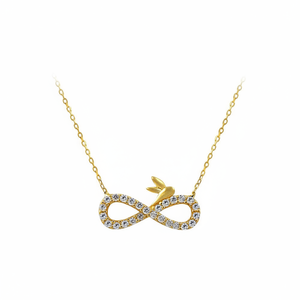 สร้อยคอประดับแมลงปอสีทองอินฟินิตี้14K ทันสมัยโซ่ไฟอินฟินิตี้ผลิตจากไก่งวง - Product Image 2