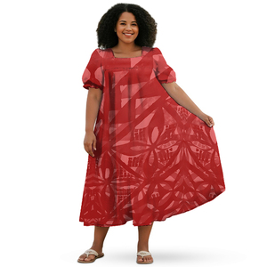 2025 nuevo vestido Mumu de verano más vendido, venta al por mayor, vestido de talla grande con diseñ<span class=keywords><strong>o</strong></span> Tribal de Samoa Polinesia <span class=keywords><strong>Elei</strong></span> - Product Image 2
