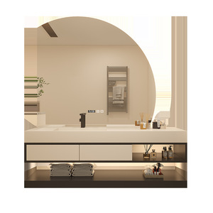 New smart semicircular <b>mirror</b> slate integrated seamless basin bathroom cabinet smart bathroom cabinet - Product Image 5