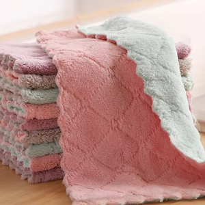 Double-layer Microfiber Eco-Friendly Towel Super Absorbent Coral Fleece Cleaning Cloths <b>Table</b> <b>Kitchen</b> Non-stick Oil Dishcloths - Product Image 1