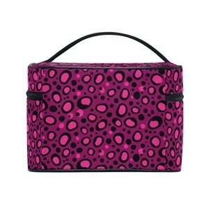 Two- Way Zipper Closure Pink Dot Custom Print Flip- Top <b>Makeup</b> Organizer Bag <b>Makeup</b> <b>Case</b> Cosmetic Toiletry Bag for Girls - Product Image 4