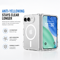 Étui de téléphone portable magnétique antichoc transparent en cristal de 2,5 mm ATB pour iPhone Duo Fold avec coque arrière anti-rayures, étui pliable