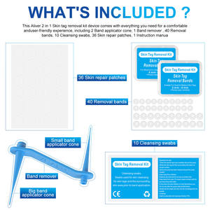ALIVER, gran oferta, removedor de verrugas, microbandas medianas, herramientas de eliminación de etiquetas en la piel, removedor de etiquetas en la piel 2 en 1 - Product Image 2