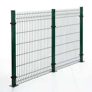 Panel de valla de malla de alambre soldado con revestimiento de PVC de metal 3D V, valla curva para cercado de jardín