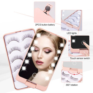 Boîtes d'emballage pour <span class=keywords><strong>cils</strong></span> en gros avec logo personnalisé, <span class=keywords><strong>cils</strong></span> en vison rose, miroir LED, style naturel, <span class=keywords><strong>faux</strong></span> <span class=keywords><strong>cils</strong></span> en grappe, vegan - Product Image 5