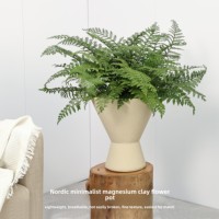 Pot de fleurs en ciment de magnésium nordique, design en forme de bol, sur pied, pour fleurs et plantes vertes, style minimaliste YX138
