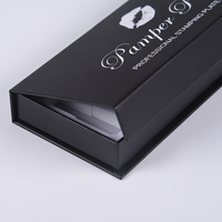 Boîte cadeau personnalisée de luxe A4 en carton rigide noir et or, auto-élevable, avec fermeture magnétique et doublure en mousse