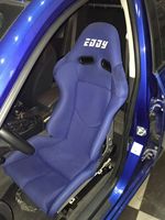 Siège baquet de course EDDY Original en fibre de carbone bleu universel pour simulateur de course, siège de jeu, chaise de bureau