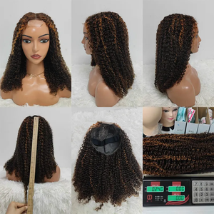 Promotion 62$ Vente en gros Perruques avec closure en dentelle 2x6 pour femme noire, Perruques 100% cheveux humains, Perruques couleur bordeaux en dentelle frontale - Product Image 3