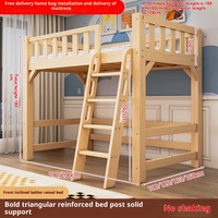 Lit superposé en bois massif, bureau surélevé, lit superposé pour enfants et adultes, dortoir, lit multifonctionnel haut-bas, mobilier minimaliste pour la maison