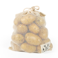 Groothandel 100% Natuurlijke Eco-Vriendelijke Biologisch Katoenen String Draagtassen Supermarkt Winkelen Fruit Groente Mesh Tassen