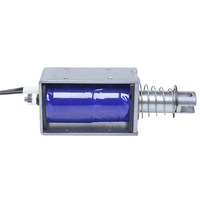 Actuador de solenoide micro personalizado de CC 24V/12V, bistable, de tipo pulsador con retención, de carrera corta, de marco abierto, para montaje atornillado, con retracción al encendido