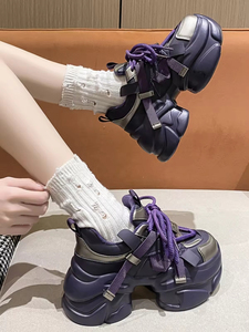 <span class=keywords><strong>Sneakers</strong></span> Chunky Platform da <span class=keywords><strong>Donna</strong></span> 2025, Morbide e Traspiranti, <span class=keywords><strong>Viola</strong></span> e Nero, per Tutte le Stagioni, Stile Casual - Product Image 2