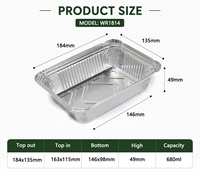 Conteneur alimentaire rectangulaire en aluminium argenté de qualité alimentaire C5 C10 C20 C18 C30, très vendu en Amérique du Sud, avec couvercle en papier