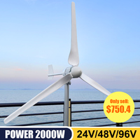 Produit en promotion : Générateur éolien horizontal puissant 2 kW 24 V 48 V pour usage domestique