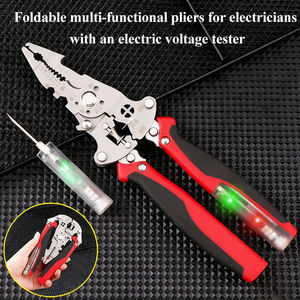 Dénudeur de fils pliable direct d'usine avec testeur de tension, outil multifonction pour travaux électriques - Product Image 1