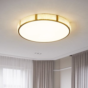 Plafonnier LED nordique tout en cuivre postmoderne pour chambre à coucher, luxe élégant, salon, bureau, simple, chaleureux, alimentation CA - Product Image 6