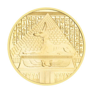 古埃及死神阿努比斯纪念品镀金硬币金字塔迪布图案收藏纪念币 - Product Image 4