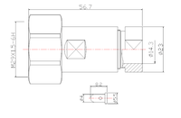 Connecteurs coaxiaux RF de type mâle DIN L29 7/16 pour câble RG217, en gros, en stock, fournis par l'usine WODF