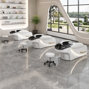 Fauteuil-lit de barbier inclinable thaïlandais personnalisé Kisen Factory avec réglage des pieds du bac et ensemble de tête magnétique assorti - Product Image 5