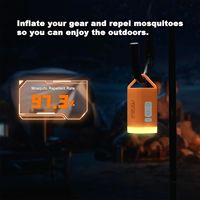 RoosCamp RC2000 Pompe à air portable 4-en-1 en plastique, lampe de camping, gonfleur/dégonfleur 6kPa/220L/min, anti-moustiques, 2000mAh 6