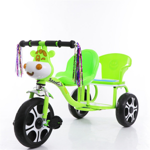 Tricycle double pour enfants, tricycle jumeau pour <span class=keywords><strong>b</strong></span>é<span class=keywords><strong>b</strong></span>és, tricycle à 3 roues avec musique, vélo à pédales pour tout-petits, jouet à roulettes pour 2 enfants de 1 à 7 ans - Product Image 4