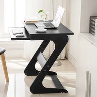 Espaciosa Mesa Auxiliar de Bambú en Forma de Z con Tablero Ahorrador de Espacio para Muebles de Sala de Estar