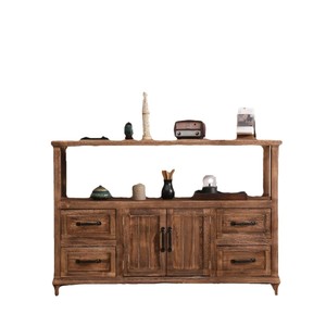 New Chinese style <b>sideboard</b>, American retro solid wood tea cabinet, wall-mounted <b>storage</b> cabinet, multi-functional shelf, can - Product Image 5