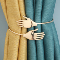 Attaches de rideaux modernes en métal de luxe léger, forme de paume, clips sans perçage, vente en gros