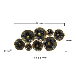 INNOVA Home Interior soggiorno <span class=keywords><strong>Vintage</strong></span> in ferro battuto metallo arte fiori foglie decorazione appesa alla parete - Product Image 3