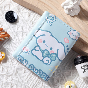 Dompet Lipat Tiga Lucu untuk Wanita dan Anak Perempuan, Hadiah Kartun Anak-Anak, Dompet Koin Kecil Motif Kucing Kuromi Anime, Dompet Pendek untuk Pelajar - Product Image 2