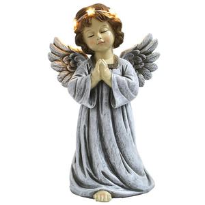 Statuette di Cherubini in Resina Dorata con Ali e Anello LED per Decorazione Interna - Product Image 6