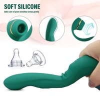 Smaragdgrüner Weicher Silikon-Saugvibrator Starke Saugkraft Damen-Masturbator Erotikspielzeug für Erwachsene